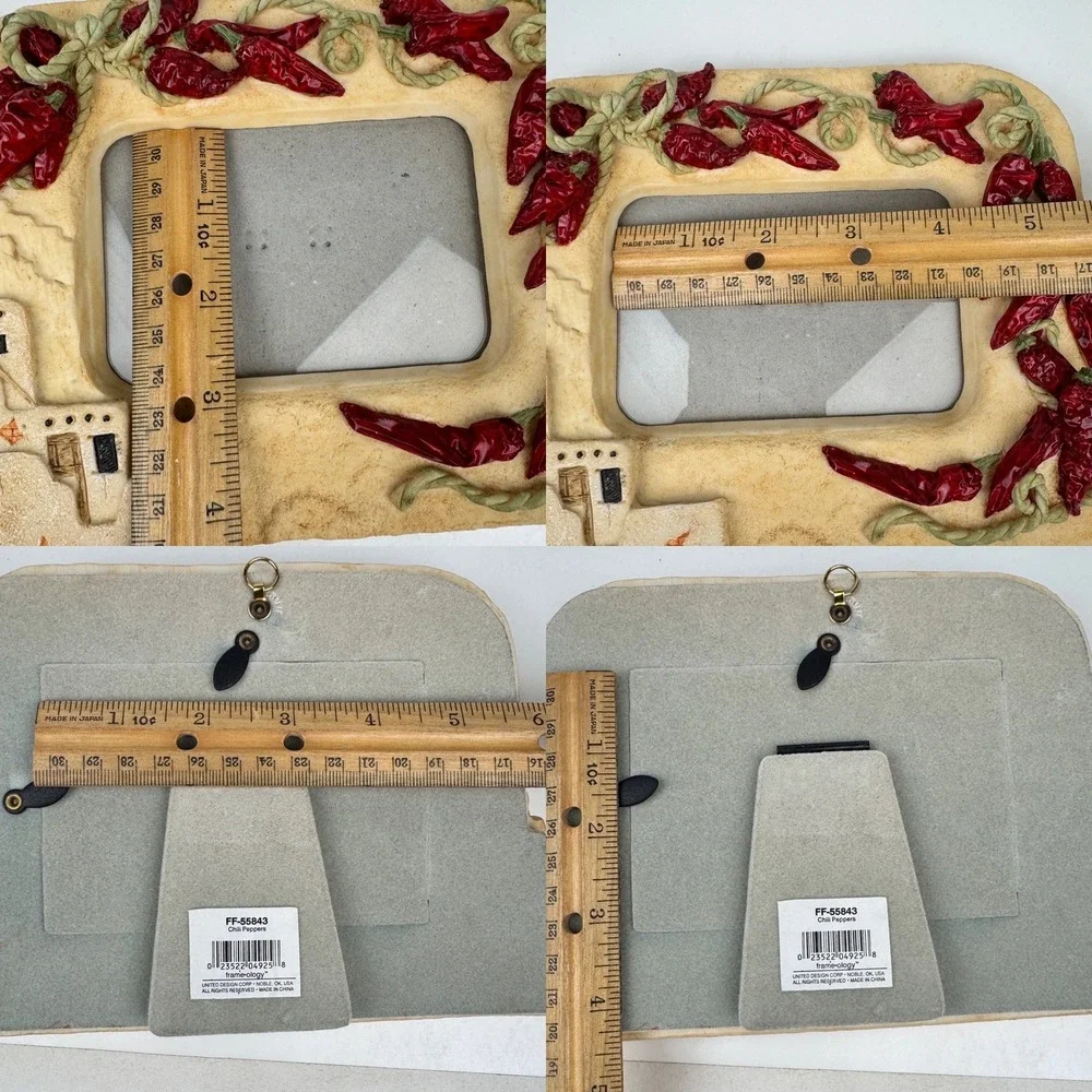 Frameology Red Chili Peppers Adobe Style 3d Resin Ceramic Picture Frame Souvenir